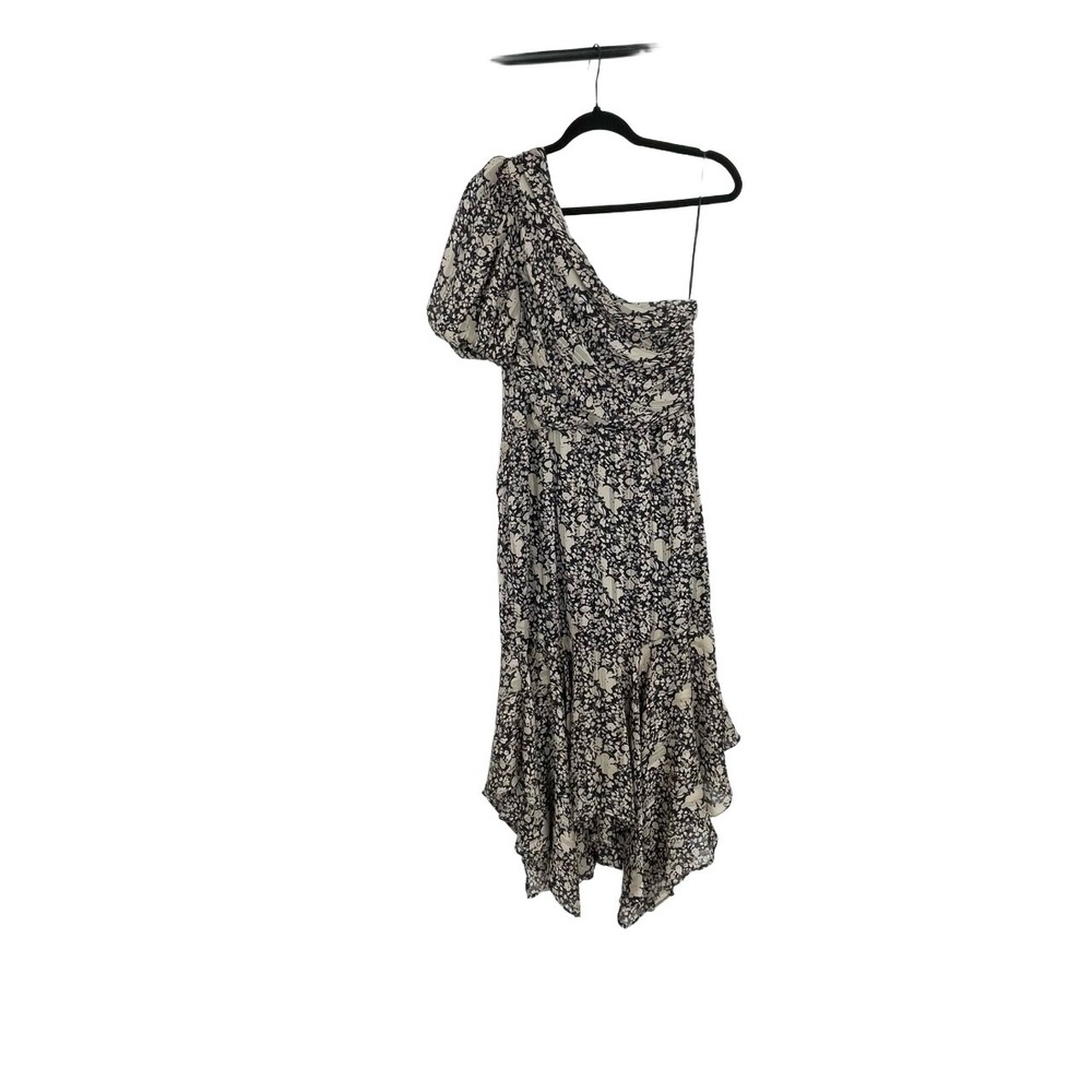 ASTR the Label Women Black Ivory Santorini Floral One Shoulder Midi Dress Size M - Picture 6 of 14